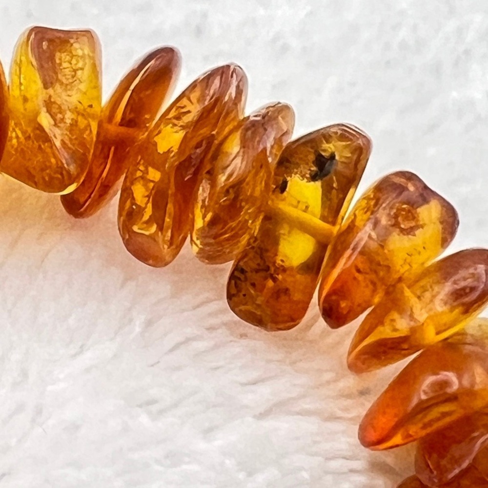 Vintage Baltic Amber Nugget Necklace Honey Yellow Cognac Barrel Clasp 31g 16 - Picture 3 of 11